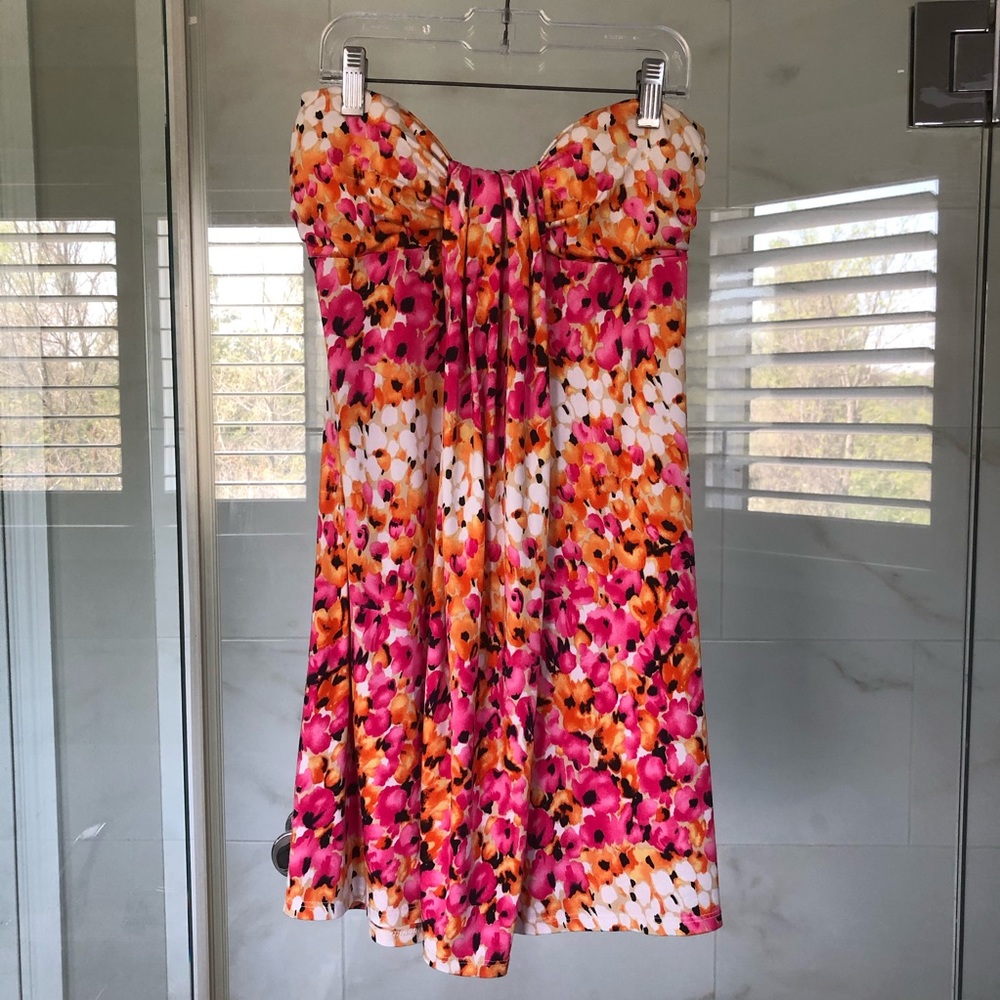 Floral Strapless Mini Dress